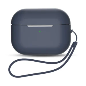 Silicone Case for AirPods Pro 2 / AirPods Pro 1 + Wrist Strap Lanyard - blueeng