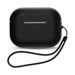 AirPods Pro 2 / AirPods Pro 1 Silicone Case + Wrist Strap Lanyard - Blackeng