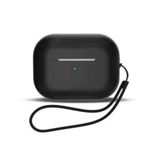 Silicone case for AirPods 3 + wrist strap lanyard - blackeng