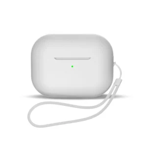 Silicone case for AirPods 1 / AirPods 2 + wrist strap lanyard - whiteeng