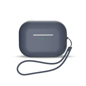 Silicone case for AirPods 1 / AirPods 2 + wrist strap lanyard - blueeng