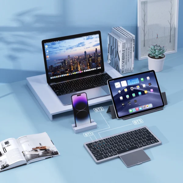 Dux Ducis OK Series wireless Bluetooth keyboard with touchpad - blackeng