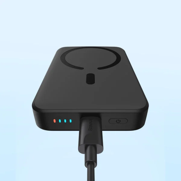 [RETURNED ITEM] Baseus Magnetic Mini Power Bank with MagSafe 15W / PD QC 20W 10000mAh Black (Overseas Edition) + Xiaobai Series Cable USB-C - USB-C 60W 3A 0.5m Blackeng