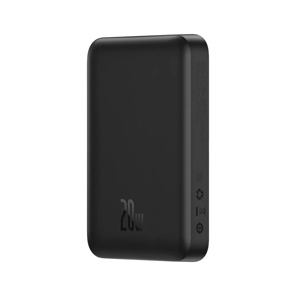 [RETURNED ITEM] Baseus Magnetic Mini Power Bank with MagSafe 15W / PD QC 20W 10000mAh Black (Overseas Edition) + Xiaobai Series Cable USB-C - USB-C 60W 3A 0.5m Blackeng