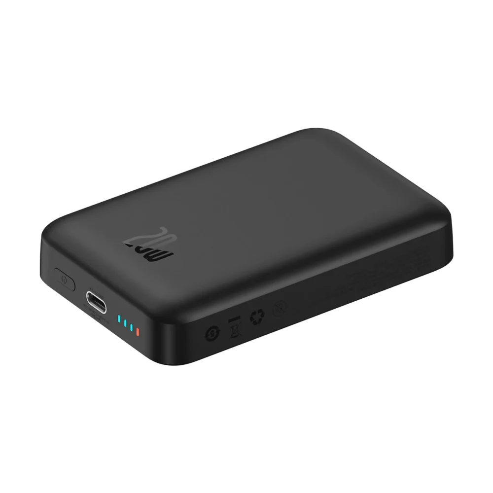 [RETURNED ITEM] Baseus Magnetic Mini Power Bank with MagSafe 15W / PD QC 20W 10000mAh Black (Overseas Edition) + Xiaobai Series Cable USB-C - USB-C 60W 3A 0.5m Blackeng