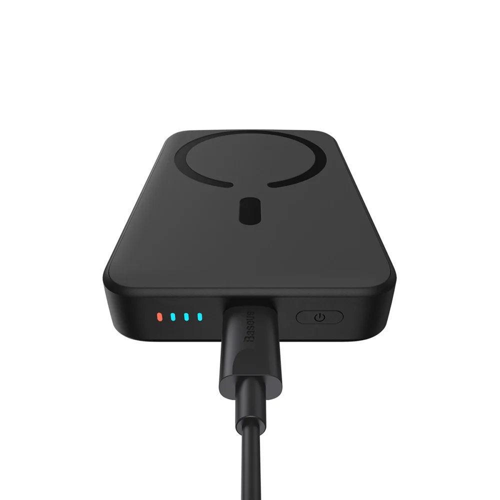 [RETURNED ITEM] Baseus Magnetic Mini Power Bank with MagSafe 15W / PD QC 20W 10000mAh Black (Overseas Edition) + Xiaobai Series Cable USB-C - USB-C 60W 3A 0.5m Blackeng