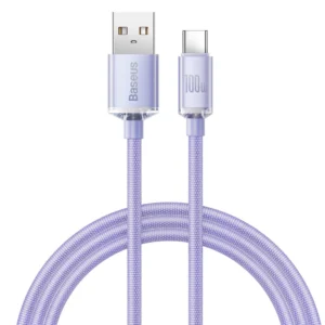 [RETURNED ITEM]  Baseus Crystal Shine Series cable USB cable for fast charging and data transfer USB Type A - USB Type C 100W 1.2m purple (CAJY000405)eng