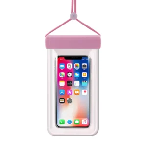 Waterproof case for phone up to 6.7" for pool, beach, kayak, seaside - pinkeng