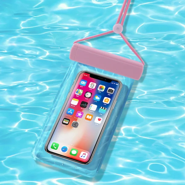 Waterproof case for phone up to 6.7" for pool, beach, kayak, seaside - pinkeng
