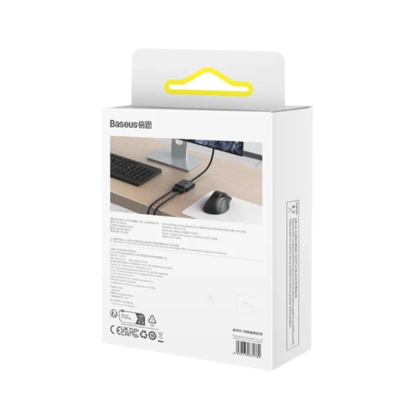 Baseus AirJoy 2in1 4K 60Hz bi-directional HDMI adapter with built-in 1m cable - blackeng