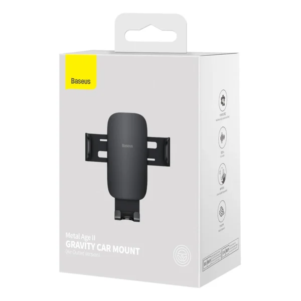 [RETURNED ITEM] Baseus Metal Age II gravitational car phone holder for ventilation grille black (SUJS000001)eng