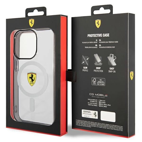 Ferrari FEHMP14LURKT iPhone 14 Pro 6.1" clear/transparent hardcase Outline Magsafeeng