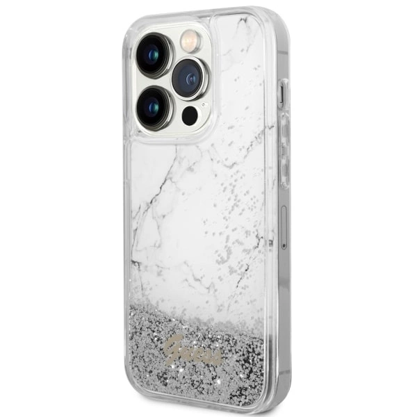 Guess GUHCP14LLCSGSGH iPhone 14 Pro 6.1" white/white hardcase Liquid Glitter Marbleeng