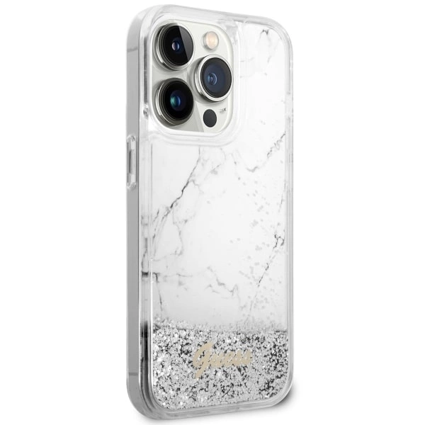 Guess GUHCP14LLCSGSGH iPhone 14 Pro 6.1" white/white hardcase Liquid Glitter Marbleeng