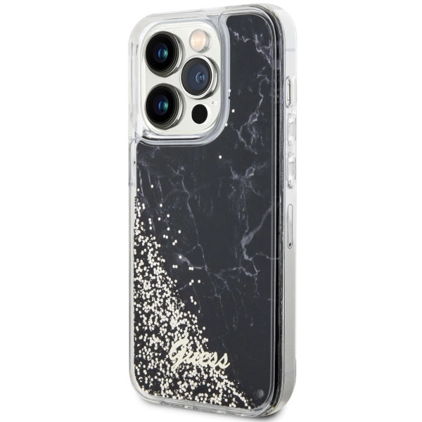 Guess GUHCP14LLCSGSGK iPhone 14 Pro 6.1" black/black hardcase Liquid Glitter Marbleeng