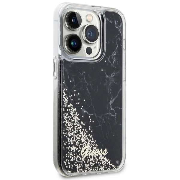 Guess GUHCP14LLCSGSGK iPhone 14 Pro 6.1" black/black hardcase Liquid Glitter Marbleeng