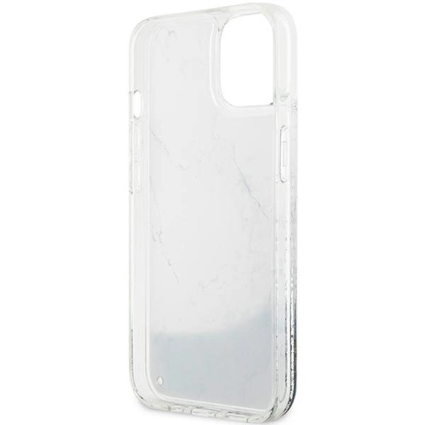 Guess Liquid Glitter Marble case for iPhone 14 - whiteeng