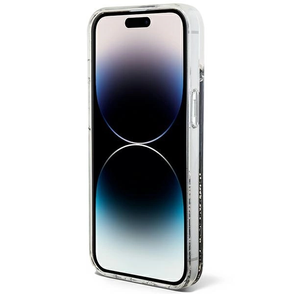 Guess Liquid Glitter Marble case for iPhone 14 - blackeng