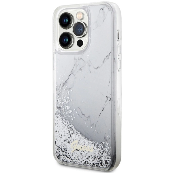 Guess GUHCP14XLCSGSGH iPhone 14 Pro Max 6.7" white/white hardcase Liquid Glitter Marbleeng