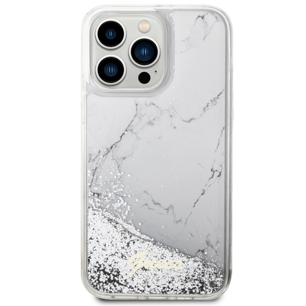 Guess GUHCP14XLCSGSGH iPhone 14 Pro Max 6.7" white/white hardcase Liquid Glitter Marbleeng
