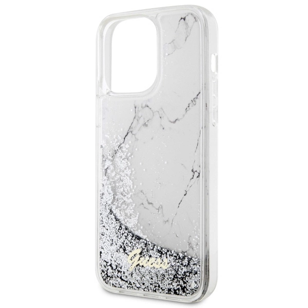 Guess GUHCP14XLCSGSGH iPhone 14 Pro Max 6.7" white/white hardcase Liquid Glitter Marbleeng