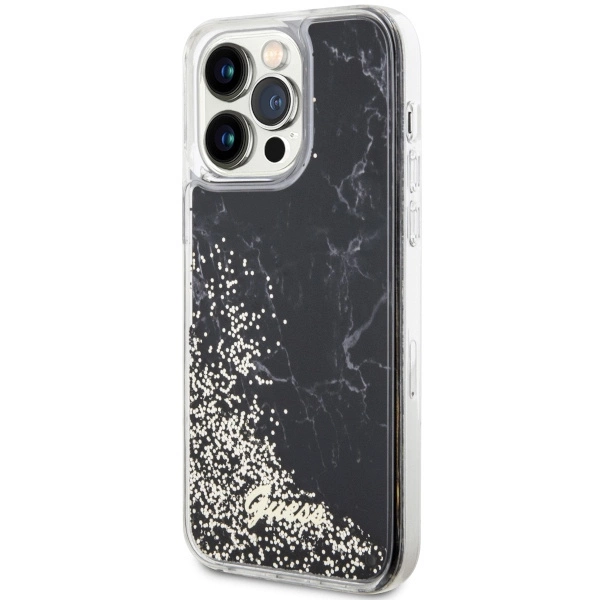 Guess GUHCP14XLCSGSGK iPhone 14 Pro Max 6.7" black/black hardcase Liquid Glitter Marbleeng