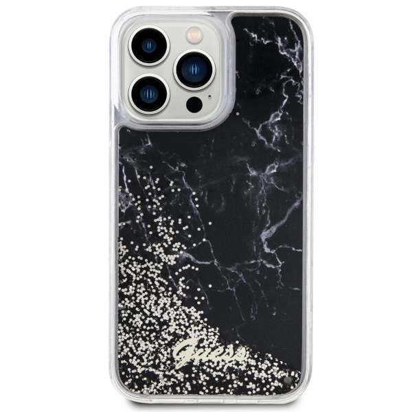 Guess GUHCP14XLCSGSGK iPhone 14 Pro Max 6.7" black/black hardcase Liquid Glitter Marbleeng
