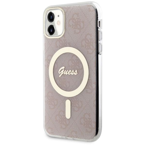 Guess GUHMN61H4STP iPhone 11 6.1" pink/pink hardcase 4G MagSafeeng