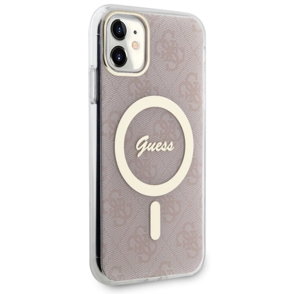 Guess GUHMN61H4STP iPhone 11 6.1" pink/pink hardcase 4G MagSafeeng