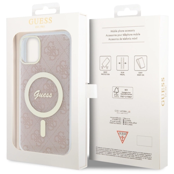Guess GUHMN61H4STP iPhone 11 6.1" pink/pink hardcase 4G MagSafeeng