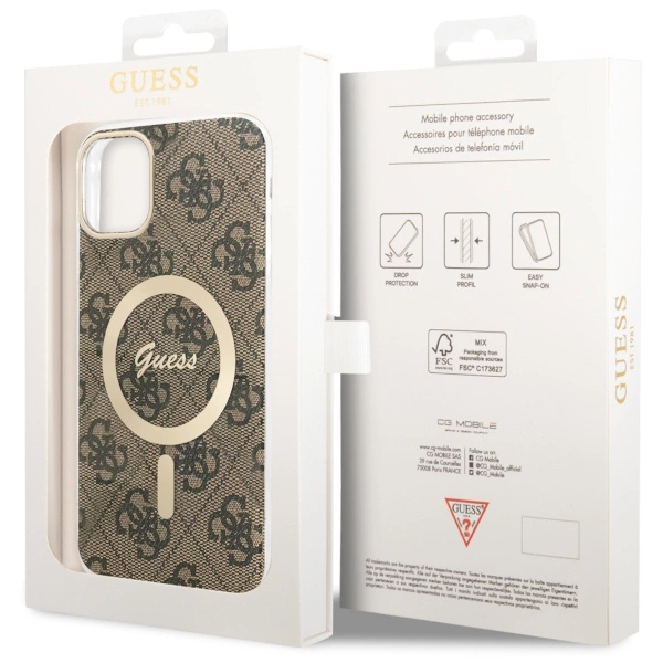 Guess GUHMN61H4STW iPhone 11 6.1" brown/brown hardcase 4G MagSafeeng