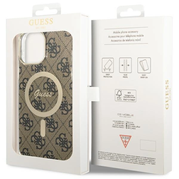 Guess GUHMP13XH4STW iPhone 13 Pro Max 6.7" brown/brown hardcase 4G MagSafeeng