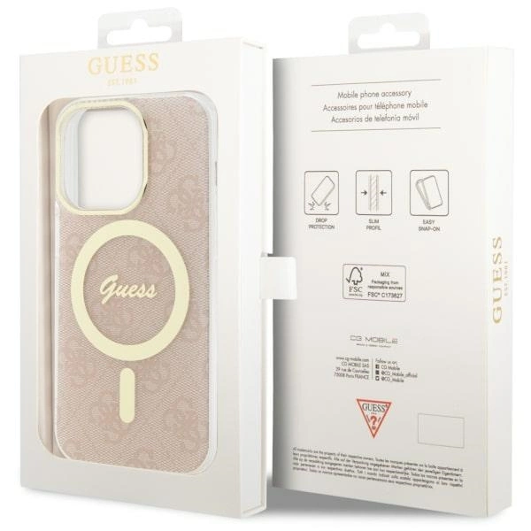 Guess GUHMP14LH4STP iPhone 14 Pro 6.1" pink/pink hardcase 4G MagSafeeng