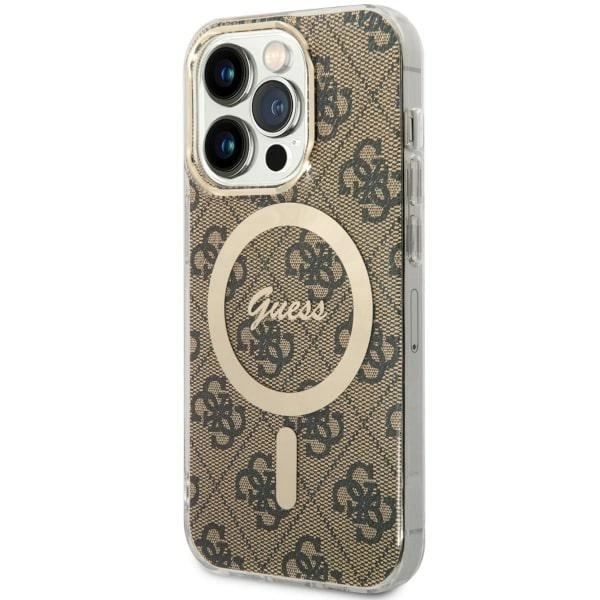 Guess GUHMP14LH4STW iPhone 14 Pro 6.1" brown/brown hardcase 4G MagSafeeng