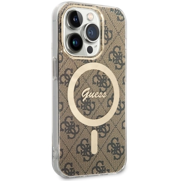 Guess GUHMP14LH4STW iPhone 14 Pro 6.1" brown/brown hardcase 4G MagSafeeng