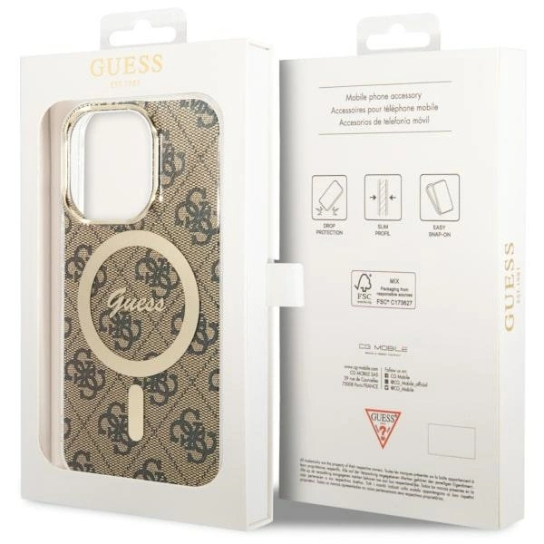 Guess GUHMP14LH4STW iPhone 14 Pro 6.1" brown/brown hardcase 4G MagSafeeng