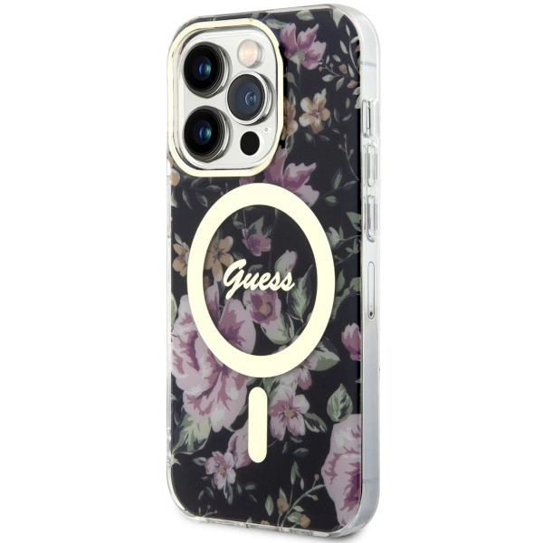 Guess GUHMP14LHCFWSK iPhone 14 Pro 6.1" black/black hardcase Flower MagSafeeng
