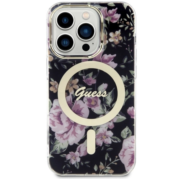 Guess GUHMP14LHCFWSK iPhone 14 Pro 6.1" black/black hardcase Flower MagSafeeng