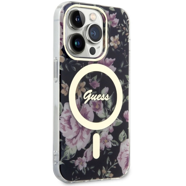 Guess GUHMP14LHCFWSK iPhone 14 Pro 6.1" black/black hardcase Flower MagSafeeng