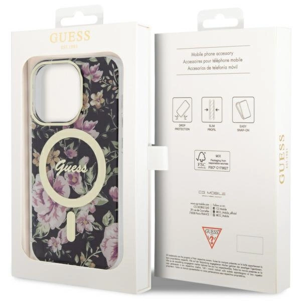 Guess GUHMP14LHCFWSK iPhone 14 Pro 6.1" black/black hardcase Flower MagSafeeng