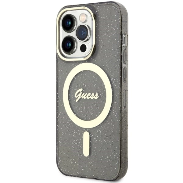 Guess GUHMP14LHCMCGK iPhone 14 Pro 6.1" black/black hardcase Glitter Gold MagSafeeng