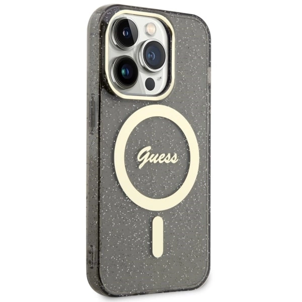 Guess GUHMP14LHCMCGK iPhone 14 Pro 6.1" black/black hardcase Glitter Gold MagSafeeng