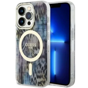 Guess GUHMP14LHLEOPWB iPhone 14 Pro 6.1" blue/blue hardcase Leopard MagSafeeng