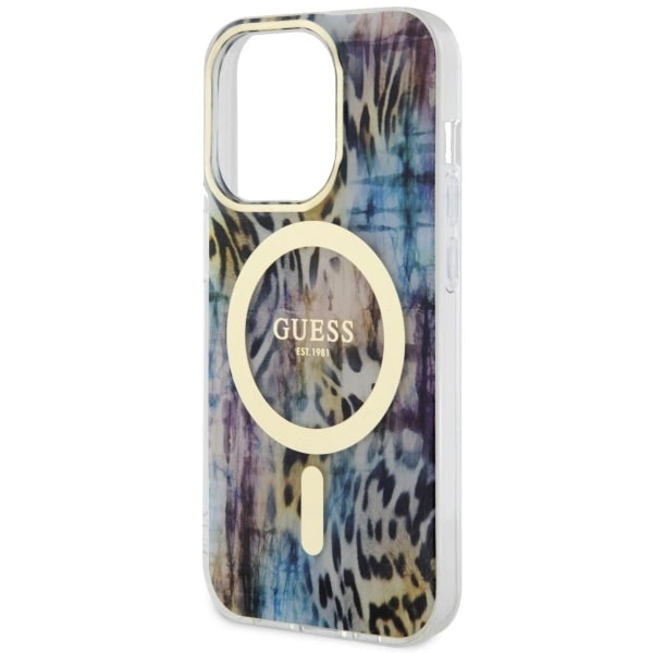 Guess GUHMP14LHLEOPWB iPhone 14 Pro 6.1" blue/blue hardcase Leopard MagSafeeng