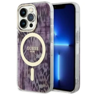 Guess GUHMP14LHLEOPWP iPhone 14 Pro 6.1" pink/pink hardcase Leopard MagSafeeng
