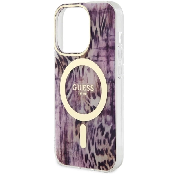 Guess GUHMP14LHLEOPWP iPhone 14 Pro 6.1" pink/pink hardcase Leopard MagSafeeng