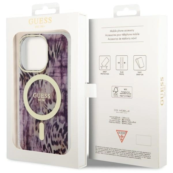 Guess GUHMP14LHLEOPWP iPhone 14 Pro 6.1" pink/pink hardcase Leopard MagSafeeng