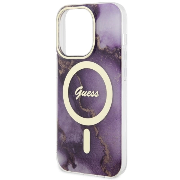 Guess GUHMP14LHTMRSU iPhone 14 Pro 6.1" purple/purple hardcase Golden Marble MagSafeeng