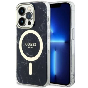 Guess GUHMP14LPCUMAK iPhone 14 Pro 6.1" black/black hardcase Marble MagSafeeng