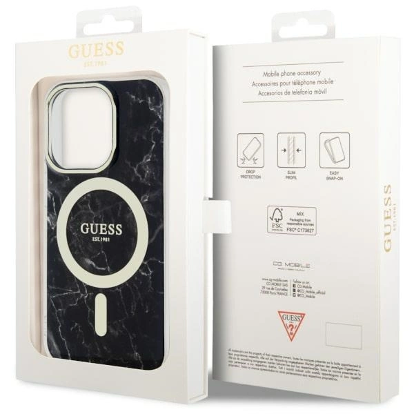 Guess GUHMP14LPCUMAK iPhone 14 Pro 6.1" black/black hardcase Marble MagSafeeng